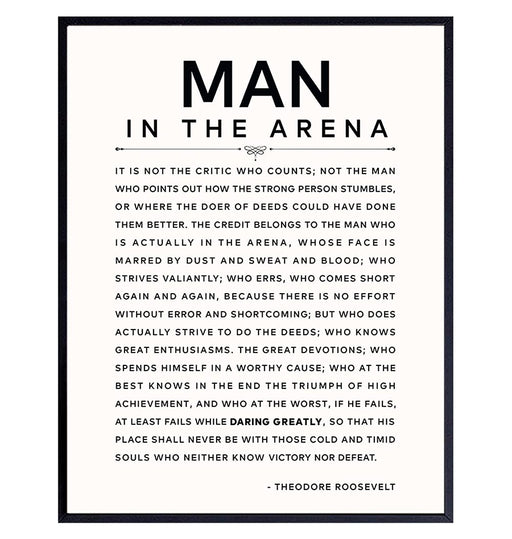 Motivational Man in the Arena Poster