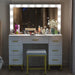 White Vanity Desk Set with Lighted Mirror