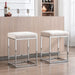 Cream Fabric Chrome Barstools, Set of 2