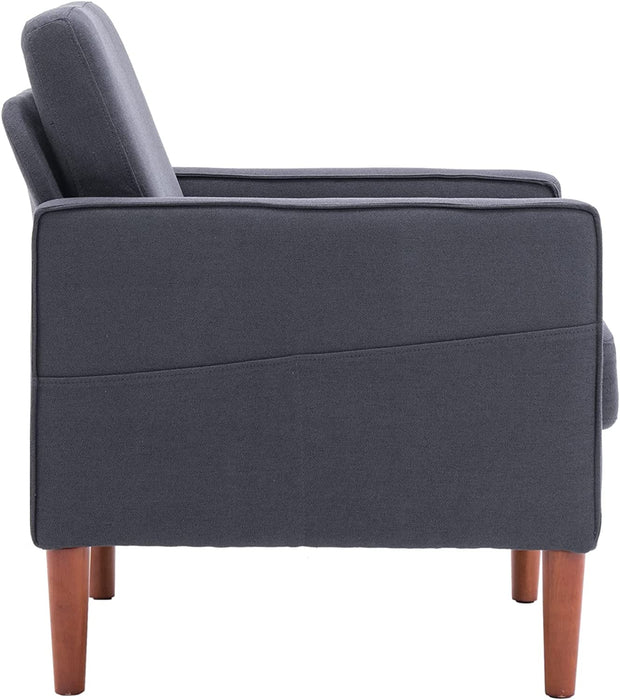 Mid-Century Modern Accent Chair with Fabric Upholstery