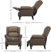 Brown Wingback Recliner with Massage & Heat