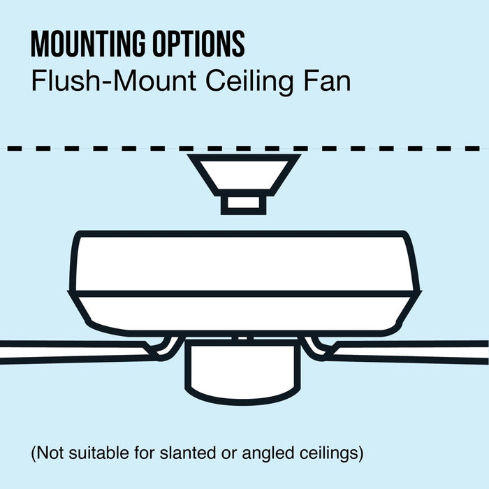 44 Inch Hugger Indoor Ceiling Fan with Light Kit, Satin Nickel, 5 Blades, Reverse Airflow