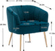 Teal Velvet Accent Chair with Golden Legs