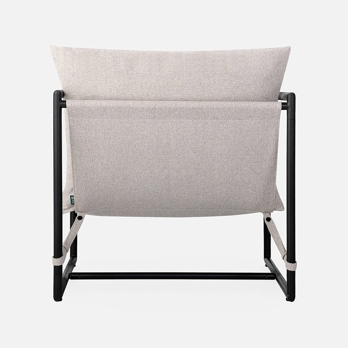 Oatmeal Armchair with Metal Frame and Cushioning