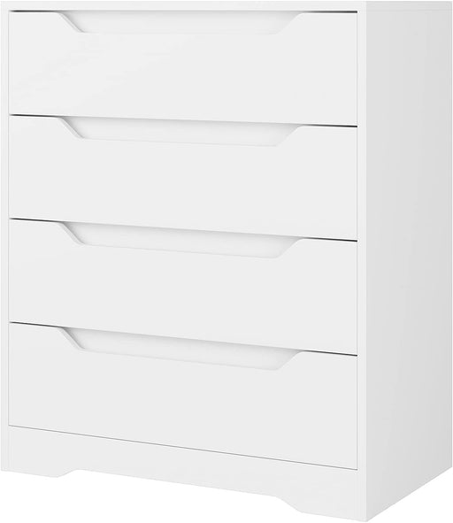 Modern 4 Drawer Dresser, White, Clothing Organizer