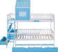 Playhouse Twin over Twin Bunk Bed with Trundle and Storage