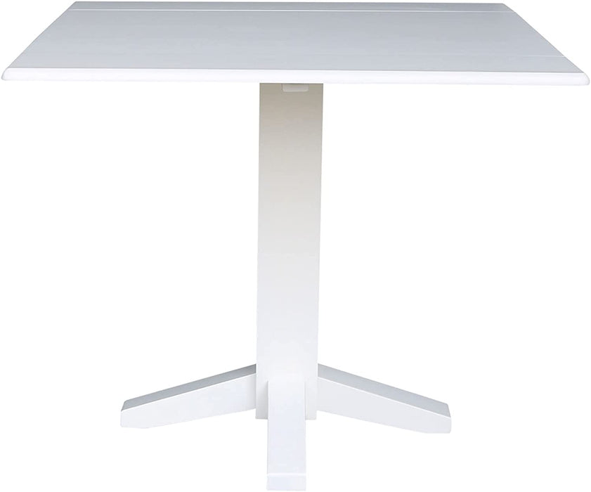 Square Dual Drop Leaf Dining Table, 36", White