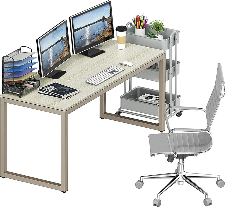 55-Inch Silver Computer Desk for Home Office