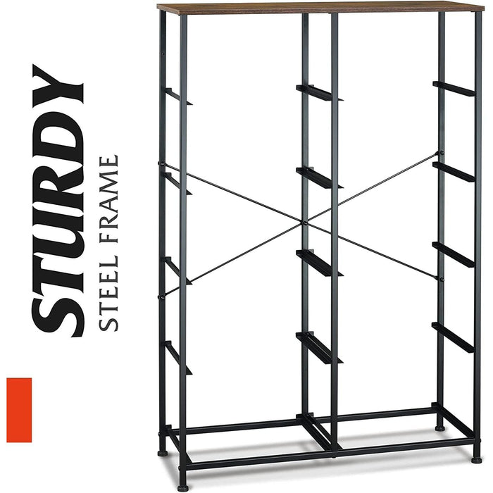 Tall Rustic Brown Dresser with 10 Drawers