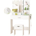 White Vanity Set with Lighted Mirror & Power
