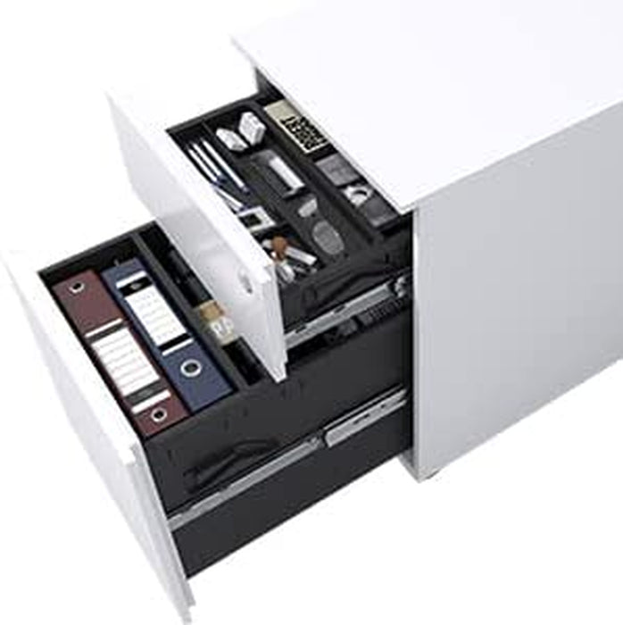 White 2-Drawer Vertical File Cabinet with Lock