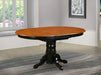 Wooden Oval Kitchen Table with Black Finish, Cherry Top