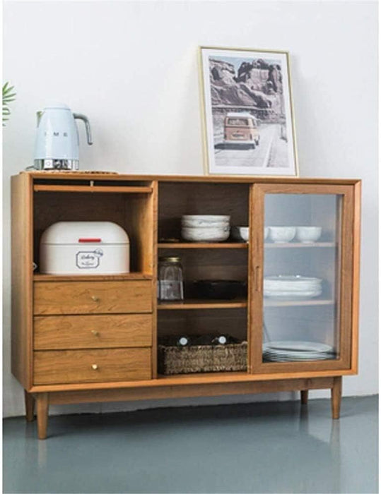 Cherry Wood Accent Buffet Server Console Table