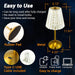 Cordless Rechargeable Table Lamp - Crystal Gold