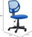 Blue Swivel Office Chair with Low-Back Design