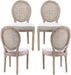 Farmhouse Style Upholstered Dining Chairs (Set of 4, Beige)