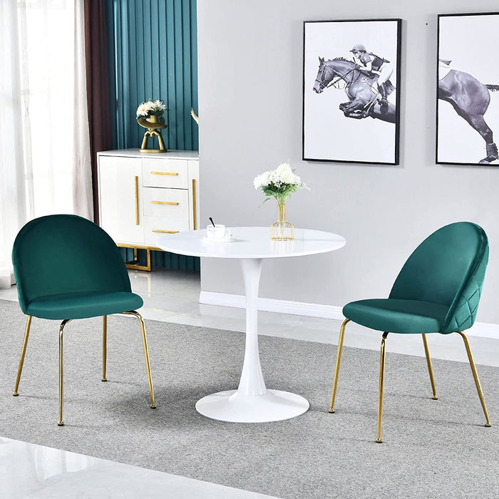Modern round White Dining Table