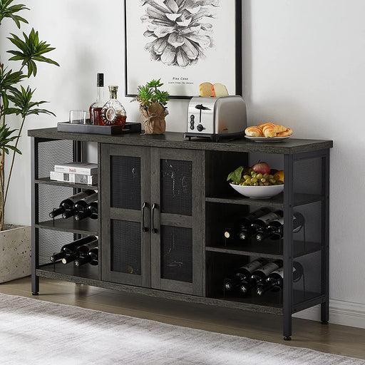 Industrial Wine Bar Cabinet with Storage