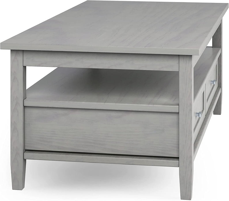 Fog Grey Solid Wood Coffee Table, Full Assembly Required