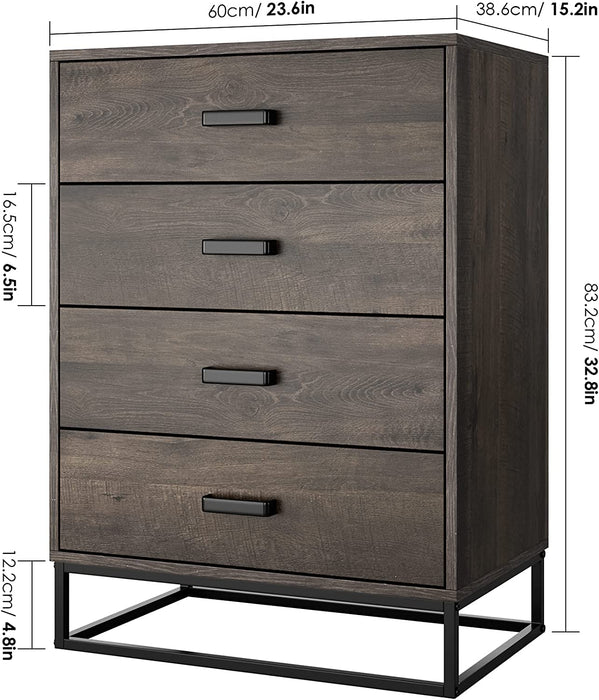 Chest of Drawers, Dark Brown, Wood, Easy Assembly