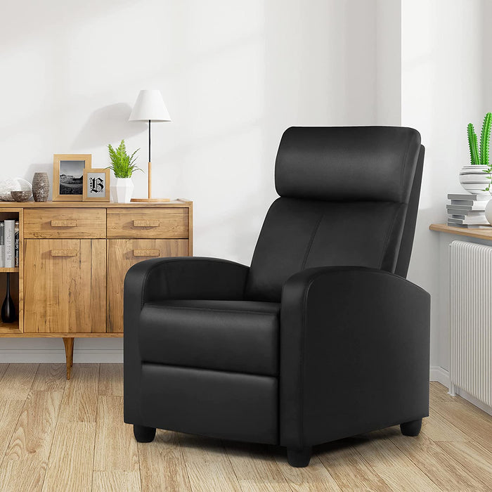 Black PU Leather Adjustable Reclining Chair