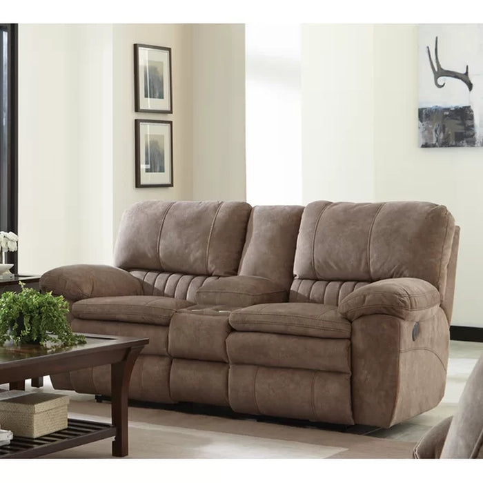 Courvevoie 81.5" Upholstered Reclining Loveseat with Storage Console