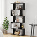 Modern S-Shaped Black Bookcase for Multifunctional Storage