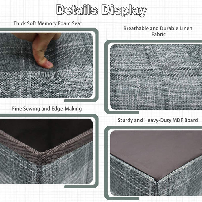 Foldable Memory Foam Ottoman with Space Saving Design