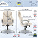 Ergonomic Cream Leather Executive Chair for Health and Wellness