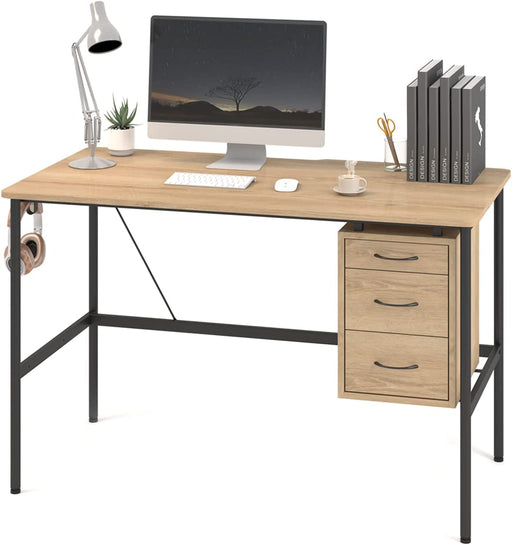 47-Inch Computer Desk with Cabinet and Drawers