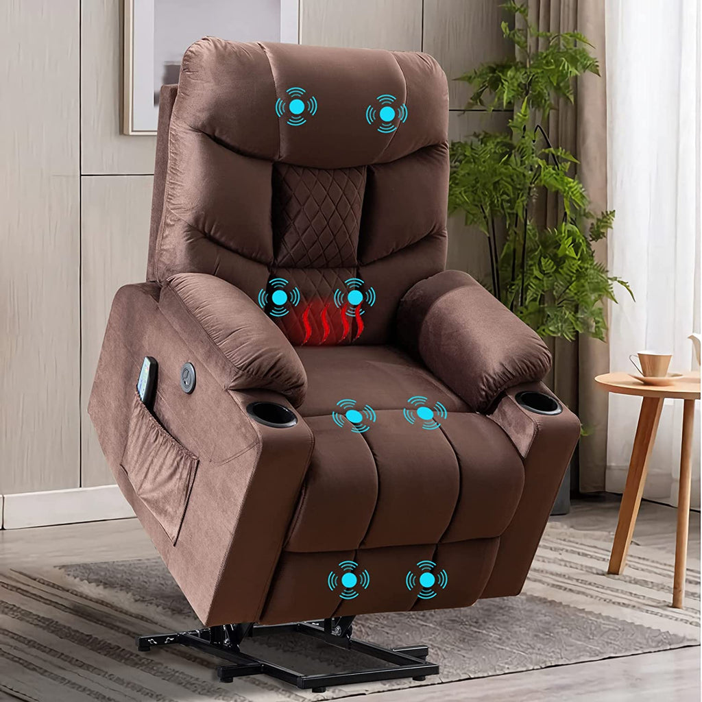 LACOO Big and Tall Black Power Lift Recliner Chair for Elderly