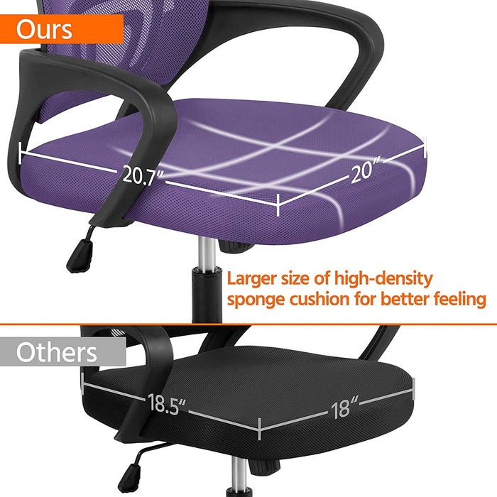 Ergonomic Purple Office Chair with Lumbar Support