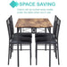 Kitchen Dining Room Table Sets for 4, Retro-Brown