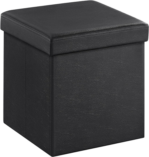 660 Lb. Black Faux Leather Ottoman Cube