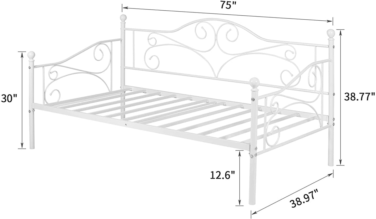 Twin Metal Daybed Frame with Headboard