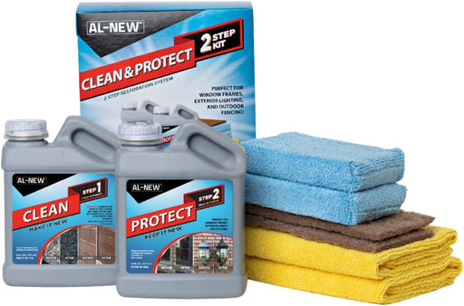 2 Step Clean & Protect Kit | Clean, Restore, & Protect Your Outdoor Patio Furniture, Garage Doors, Exterior Lights, Window Frames, and More (16 Ounce Kit)