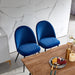 Velvet Upholstered Side Chairs Set of 4, Navy Blue