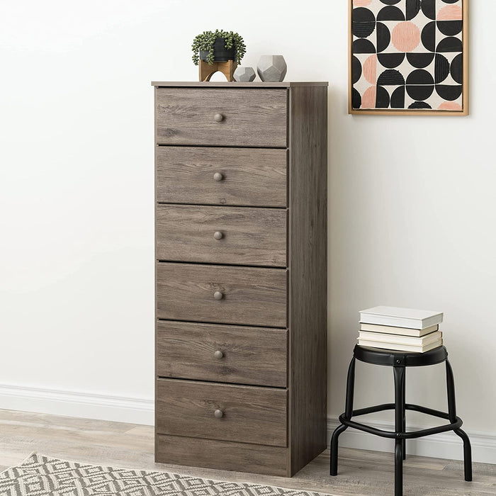 Drifted Gray Astrid 6-Drawer Tall Chest