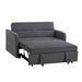 Gray Loveseat Sofa with Pull-Out Bed