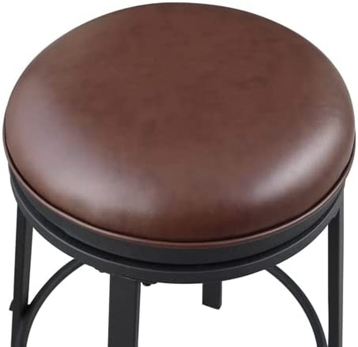 Black Faux Leather Swivel Counter Stools, Set of 2