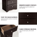 Brown Wooden 6 Drawer Chest for Bedroom