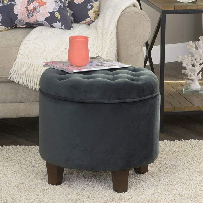 Velvet Tufted Ottoman with Storage for Home Decor