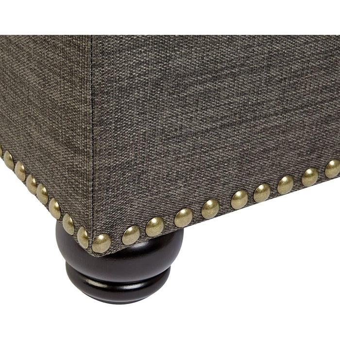 Modern Gray Ottoman with Storage Space