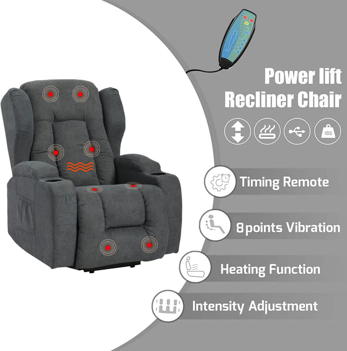 Power Recliner Chair with Vibration Massage and Heated