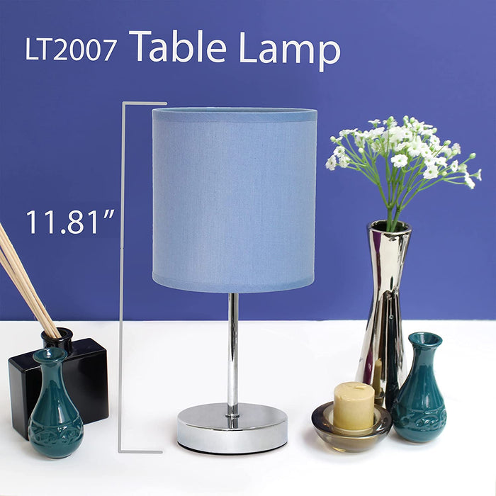 Purple Chrome Mini Table Lamp - Fabric Shade