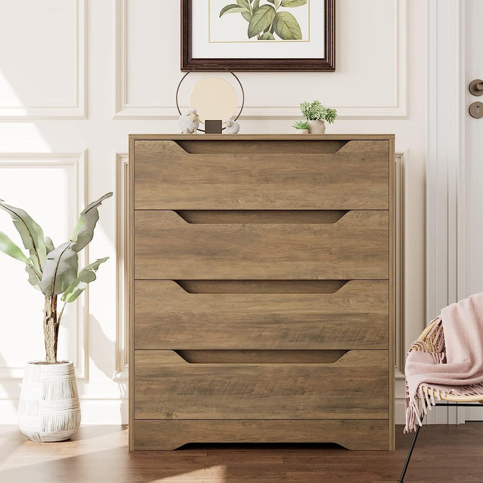 Rustic Brown 4-Drawer Storage Cabinet