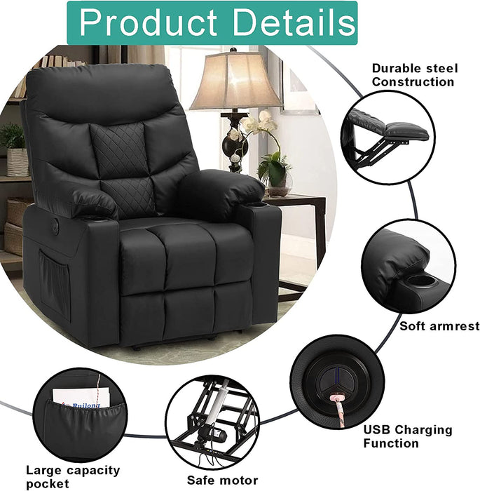 Power Lift Recliner Chair with Massage and Heat (Electric)