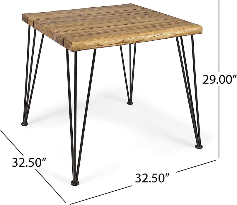 Industrial Acacia Wood Dining Table