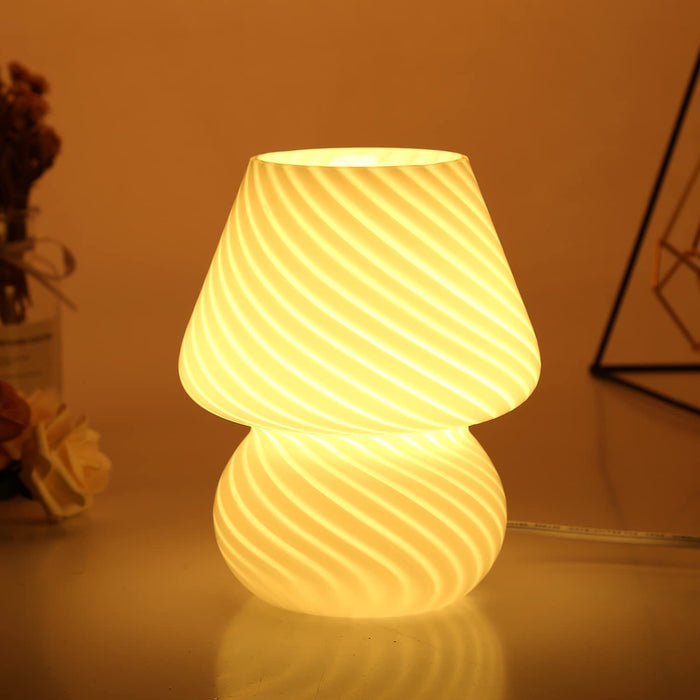 Translucent Glass Mushroom Lamp - Vintage Style