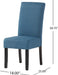 Set of 2 Pertica Fabric Dining Chairs, Blue